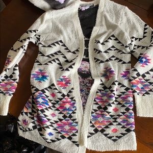 Woman’s aztec looking cardigan, size large